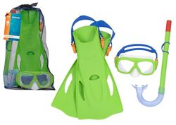 Dykkersæt med maske snorkel finner, grøn, str. 37-41, børn 7+, latexfri