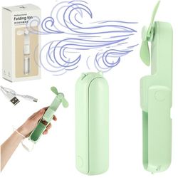 Mini USB bordventilator foldbar USB-C 3 hastigheder powerbank grøn