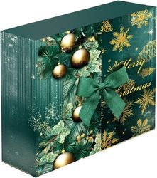 Adventskalender til mænd 24 gaver, grøn/guld 33x29x9 cm