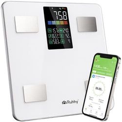 Analytisk badevægt smart med app Feelfit BMI/kropsfedt 226 kg hvid