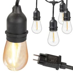 LED ljusslinga utomhus 15 m med 15 E27 lampor varmvit IP44