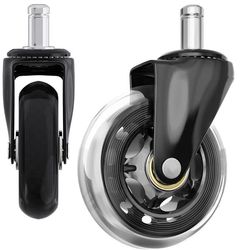 Møbelhjul i blød silikone 80 mm med bolt 11x22 mm, sort 1-pak