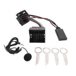 Bluetooth 5.0 trådløs lydadapter Aux-indgangskabel med mikrofon til Ford Focus Mondeo Fiesta Fusion 6000CD bilstereo