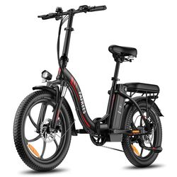 Fafrees F20 elcykel, 250W motor, MAX 25 km/h, 18AH batteri, hopfällbar, 7-växlad, skivbromsar, svart.