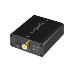 LogiLink digital-till-analog-omvandlare: Koaxial och Toslink till V/H och 3,5 mm-jack