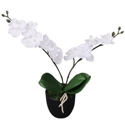 vidaXL kunstig orkidé med potte, 30 cm, hvid