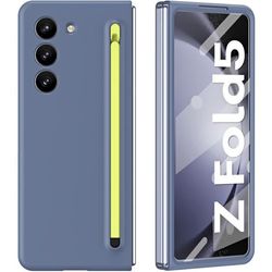 Samsung Galaxy Z Fold 5 5G cover med glas og stylus, blå/grøn