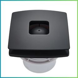 Tyst badrumsfläkt med fuktighetssensor + timer 100mm svart