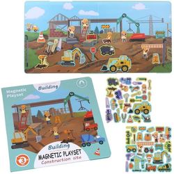 Magnetisk pusselbok Magnetiskt pussel Byggfordon Montessori