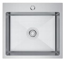 Nayes enkelhandfat, storlek 48x45 cm, satinfinish och vattendispenser.