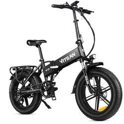 Vitilan V3 2.0 elcykel, 750W motor, 13Ah avtagbart batteri, 45km/h MAX, hopfällbar, svart.