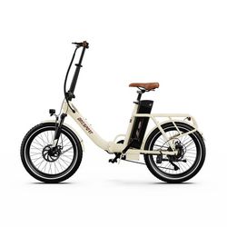 ONESPORT OT16-2 20" foldbar elcykel, 48V 250W 40Nm, 17AH, 120 km hjælpeområde, 25 km/t, 150 kg belastning, IPX5, off-white