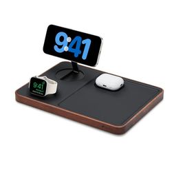 Nimble Valet 3-i-1 trådløs ladestasjon / Qi2-lader for mobil, Apple Watch og AirPods – Svart