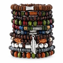 10 stk Vintage Bohemia mænds armbånd - mode stilfulde blade Armbåndstøj tilbehør til holdbare mode smykker gaver