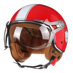 2024 NY Vintage Motorcykelhjälm Jet Unisex DOT-certifiering 3/4 Hjälm Retro Halvöppen Hjälm Motorcykel Scooter Casco
