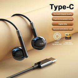 Type C Kablede Hovedtelefoner HiFi Stereo Surround Sound 3,5 mm Øretelefoner USB C Musik Headset Til Samsung Galaxy S24 S23 S22 iPhone 16