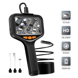 Enkel och dubbel industriell endoskopkamera 4,3'' LCD digital handhållen boreskop IP67 vattentät HD1080P 8 mm rör avloppskamera