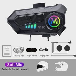 Y10 Bluetooth 5.3 Hjälmheadset Trådlöst Handsfree-samtal Telefonkit Motorcykel Vattentät Hörlurar Musikspelare Högtalare för Moto
