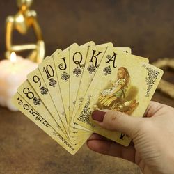 ​1Set Vintage Style Spelkort Alice in Wonderland Poker Spelkort Däck Brädspel Retro Poker Aldrig öppen