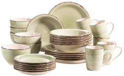 MÄser - 931616 - MASER Bel Tempo II Set med 30 vintagefat för 6 personer i handmålad keramik Stengods grön