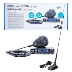 Radio CB Mobil - PNI - Escort HP 7120 ASQ - 4W - 12V - Antenn 45 cm Magnetisk