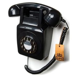 Väggtelefon - GPO - 746 - Svart - Extra lång sladd - Vintage