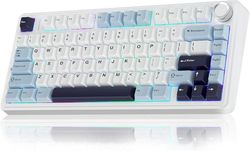 AULA F75 Mekanisk Gaming Tastatur, RGB, Hot-Swappable, Trådløs, Hvid