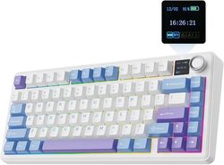 AULA F75 MAX Trådløst Mekanisk Gaming Tastatur 75% Gasket Hot Swap RGB TFT Skærm Knap Bluetooth 2.4GHz USB-C