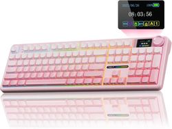 AULA F108 Pro Full Size Mekanisk Gaming Tastatur, RGB, Display, Multifunktionsknap, Tri-Mode Trådløs