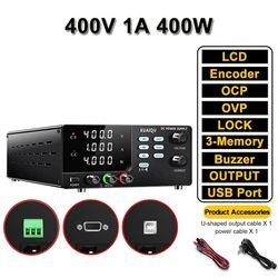 Laboratorie DC Nätaggregat - 400V 1A 400W - Justerbar Högspänning - Enkel Utgång 0-1A - OCP OVP Skydd - RS-232 RS-485 USB Styrning