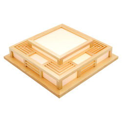Japansk papperslampa - Taklampa - Storlek 45 x 45 cm - 3 ljusfärger - Dimbar - 220 V - Träram - Ljuskälla ingår