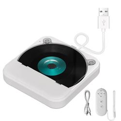Bil-CD-afspiller - Bærbar - USB-forbindelse - HiFi - Tabsfri lyd - Indbygget højttaler - Universel til forskellige bilmodeller - Hvid