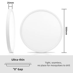 LED Taklampa - Plafond 60 W - 3000 K Varmvit - Ultratunn - Flimmerfri - Ögonskydd - 220 V - 1-pack
