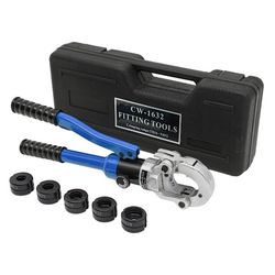 Hydrauliskt pressverktyg för rör - CW-1632 - För kopparrör - 12–28 mm pressbackar V12–V28 - 80 kN - Slaglängd 15 mm - Mörkblå