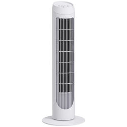 Tornfläkt - Golvfläkt - 45 W, 3 Hastigheter, 70° Oscillation, Ø27×75 cm, 220–240 V AC, EU-kontakt - Vit