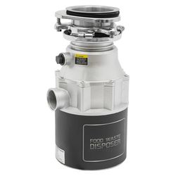 Köksavfallskvarn - Matavfallskvarn för Diskho - 560 W Effekt - 3600 Varv/min - Kopparmotor - Rostfritt Stål - Anti-Stopp - 220 V - Silver Black