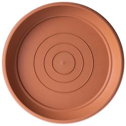 Rund Potteunderskål - Underfad/Planteskål - 46 cm Diameter - Plast - Til Altan & Terrasse - Terrakotta