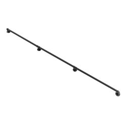 Trapphandräcke - Väggmonterat räcke - 2,74 m - 3 sektioner - Galvaniserat stålrör & gjutjärn - Ø 3,2 cm - Skruvmontering - Svart