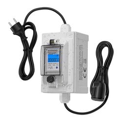 Mobil CEE-elmätare - Digital kWh-mätare - 230 V - 60 A - LED-display - IP67 vattentät - Vit