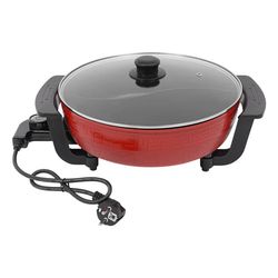 Elektrisk hotpot & multikokare - 6 L, 1360 W - 5 temperaturlägen - Ø31 cm, djup 7 cm - EU-kontakt 220 V - Röd