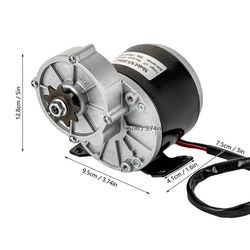 Borstad DC-växelmotor - MY1016Z - Effekt 250 W, 12 V - Hastighet 2750 varv/min - Växelreduktion - Last upp till 100 kg - För elcykel & elscooter