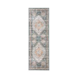 Vaskbar Løber - Gangtæppe - Skridsikker Gummibagside - Maskinvaskbar - 100 % Polyester - Kort Skåret Luv - Grøn 60 x 230 cm