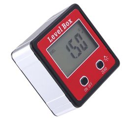 Digital Vinkelmåler - Inklinometer/Elektronisk Vaterpas - Magnetisk Base - Uden Batteri - Rød