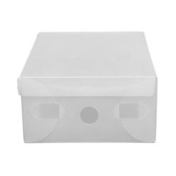 Skoæsker 20-pak - Skoforvaring - Med låg - Sammenfoldelig - Stabelbar - Ventilationshuller - 28×18×10 cm - Plast - Hvid