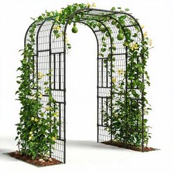 Metal havebue espalier - Planteklatrestativ til højbede - Klatrestøtte til grøntsager og agurker - 2,23 m - Sort