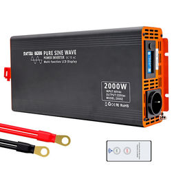 Puhtaan siniaallon invertteri - Tehomuunnin - Jatkuva 2000 W - DC 36V → AC 220V±10% - Lähtö 50 Hz - EU‑pistorasia - Hyötysuhde 90 % - Oranssi