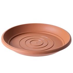Krukkeunderskål/Pottebakke - Rund - 11 cm - Plast - 10 stk - Terracotta