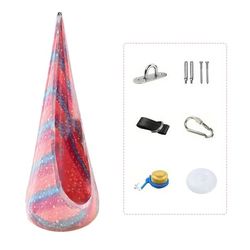 Flannel Cocoon - Hängstol - För inomhus & utomhus - Mjuk kudde - Robust konstruktion - Upphängning ingår - 1-sits - Rosa stjärnmotiv