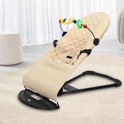 Baby gyngestol - XTT004 elektrisk vuggestol - Babyswing og bouncer - 0-36 måneder - Metalramme >20 kg - Hvid