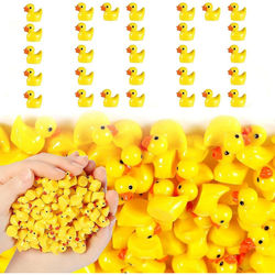 100 Mini Resin Ducks, Miniature Realistic Shape Tiny Duck Toys, Baby Bath Toys Brand New